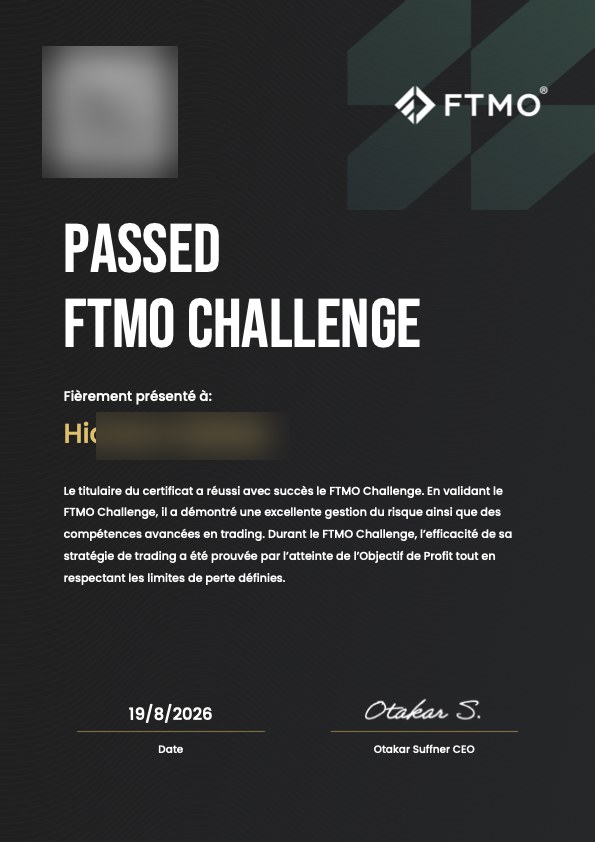 Challenge propfirm validé
